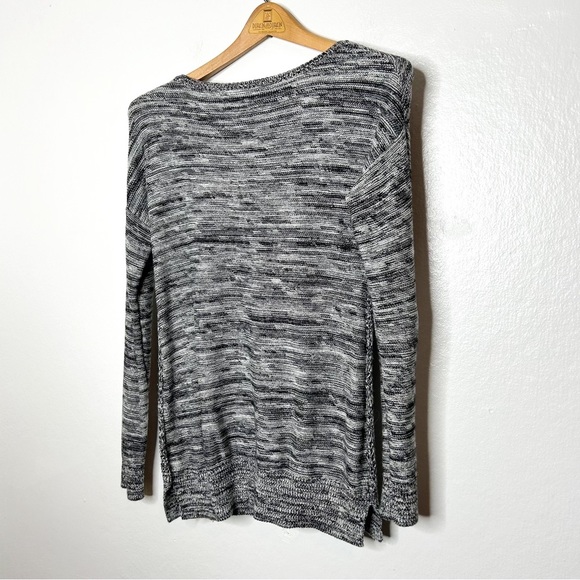 Ann Taylor LOFT Womens Classic Marled Knit Neutral Grey Black Sweater XS - Picture 8 of 8